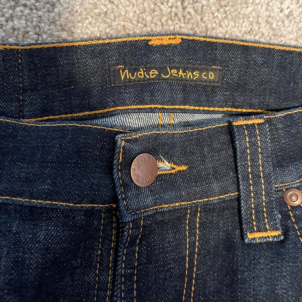 Nudie organic denim jeans. Thin Finn